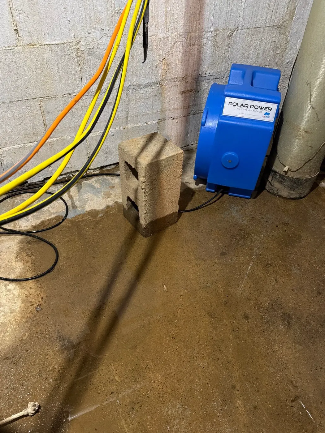 Basement water extraction in Long Branch Indiana home